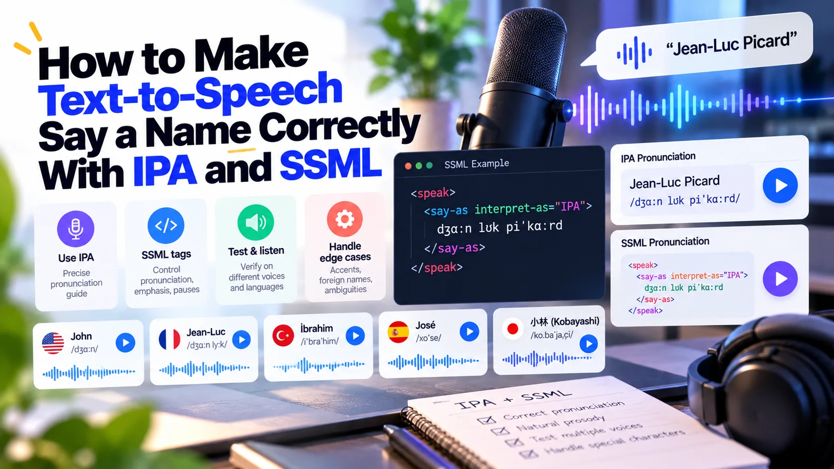 How to Make Text-to-Speech Say a Name Correctly With IPA and SSML