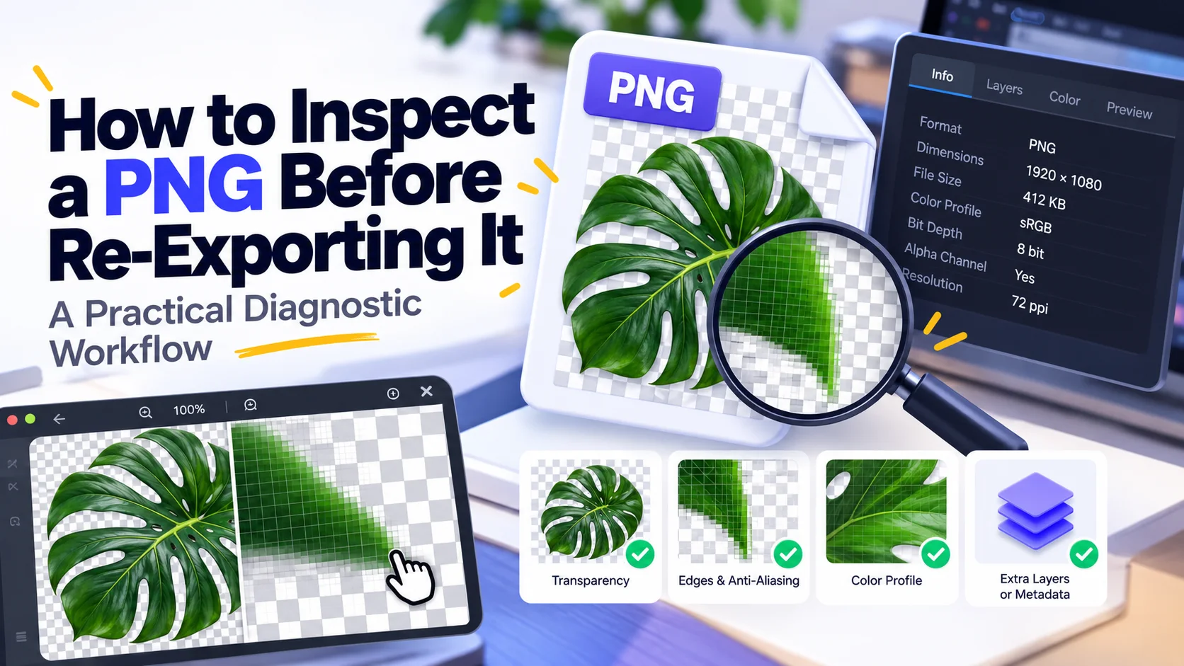 How to Inspect a PNG Before Re-Exporting It: A Practical Diagnostic Workflow
